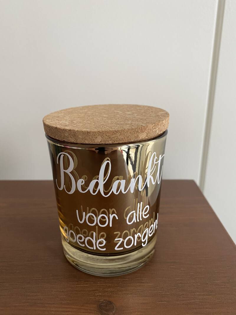 Geurkaars groot model Rosé/Goud