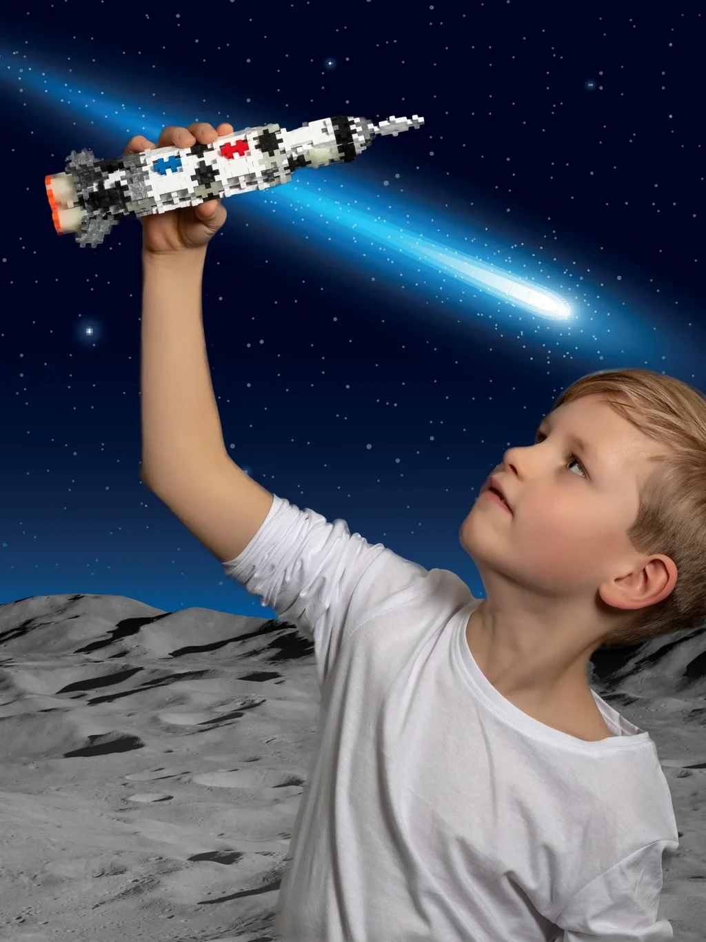 Plusplus Tube Saturn V Rocket glow in the dark 240 stuks