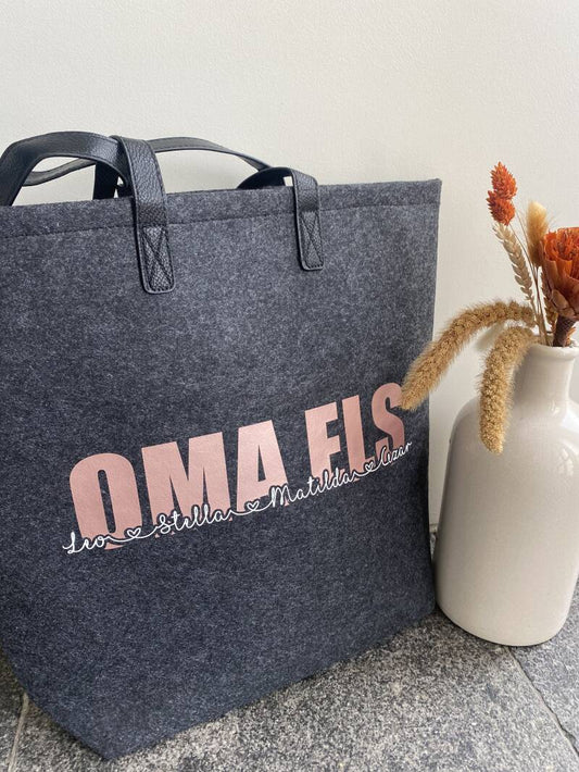 Shopper met kunstleren riemen