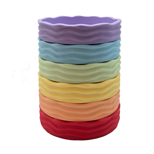 Grenn speelbakjes Waves 6stuks pastel