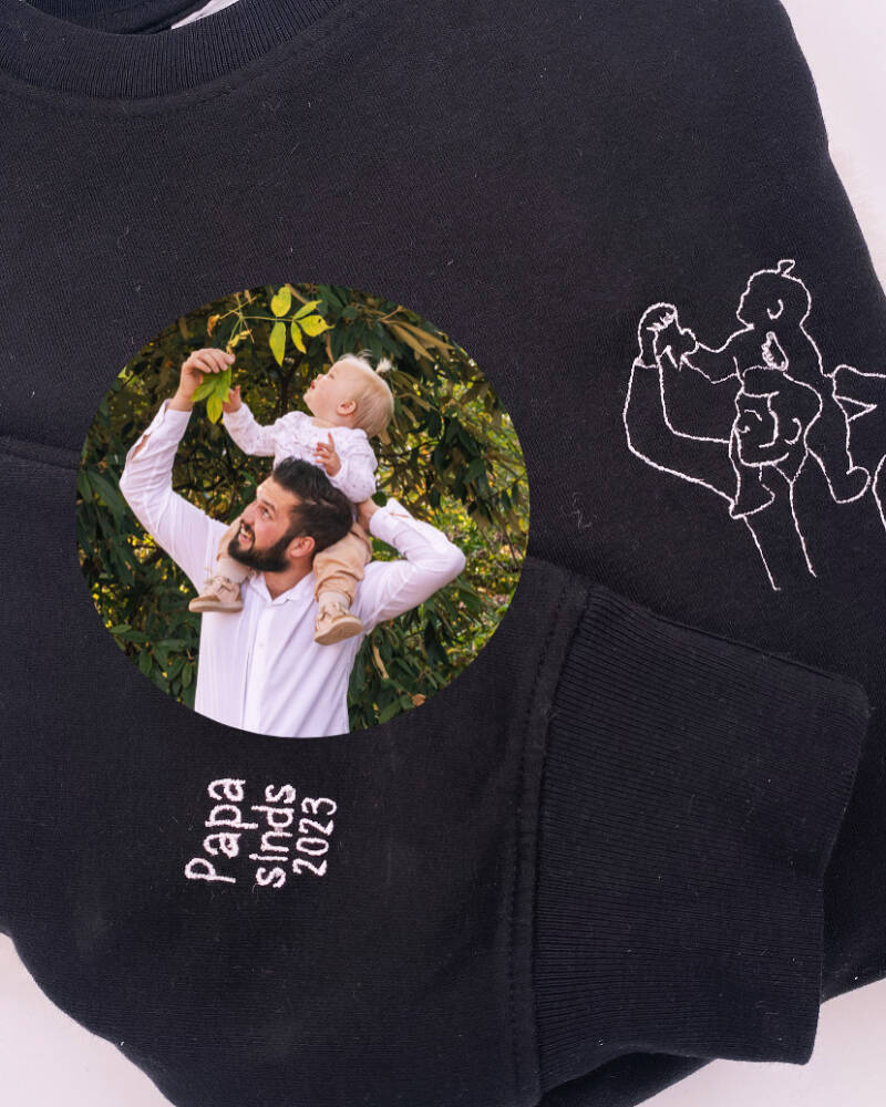 Geborduurde sweater man