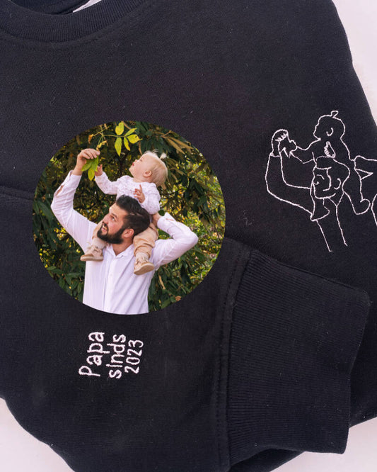 Geborduurde sweater man