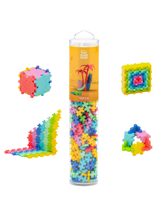 Bouwstenen, Tube Tropical, 240 stuks - Plus Plus