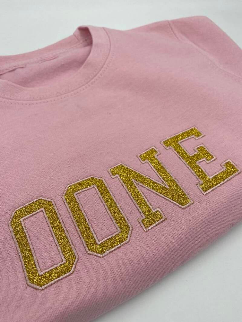 Geborduurde sweater voor kinderen - glitterletters-