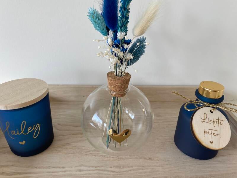 Geschenksetje blauw met dienblad