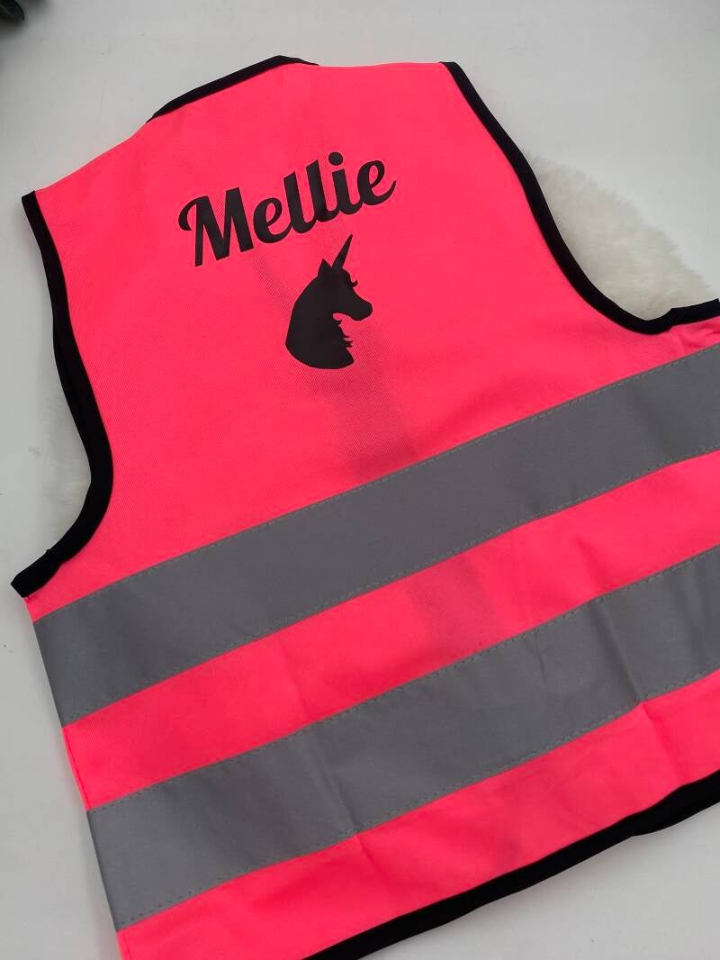 Fluohesje met naam/afbeelding