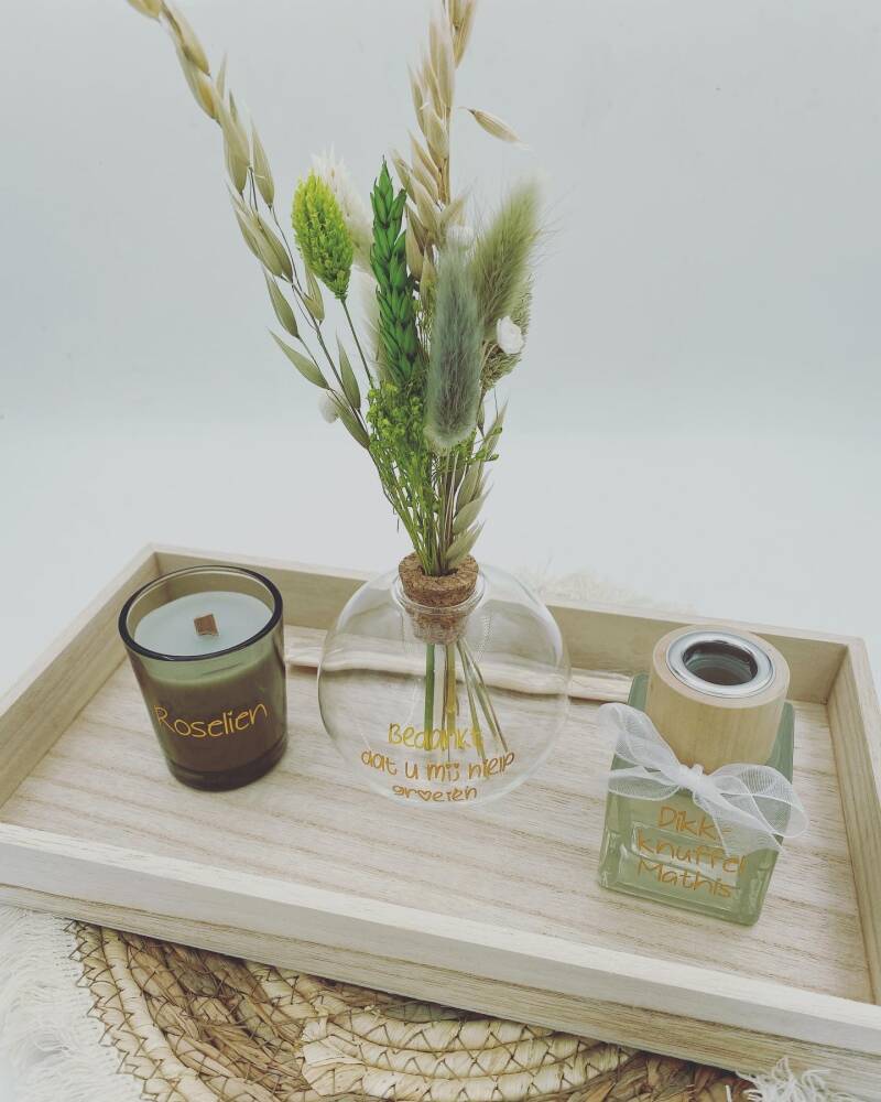 Geschenksetje met dienblad groen