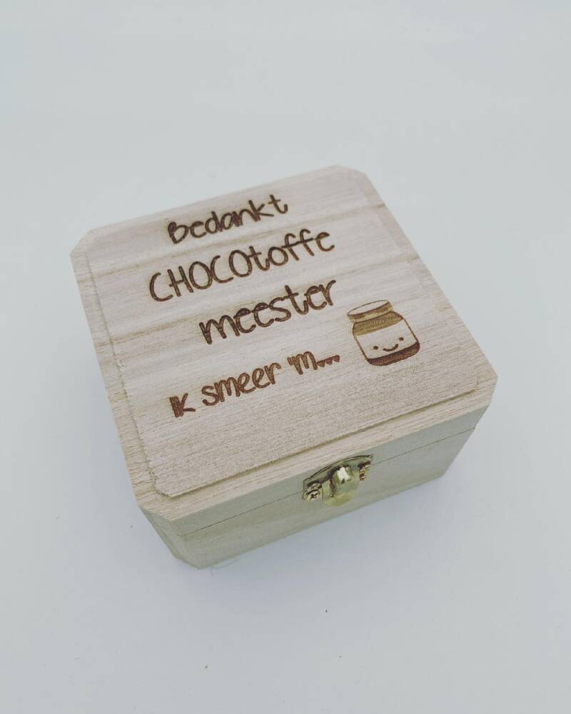 Houten kistje choco ik smeer em
