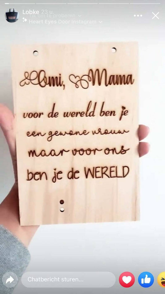 Eigen tekstbordje