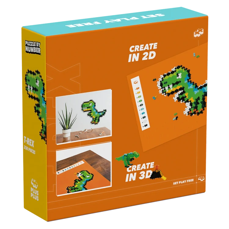 Bouwset Puzzle by Number T-Rex - 250 stuks