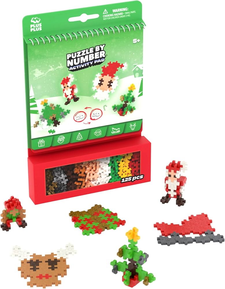 Plus Plus Puzzle by Number – Christmas (125 stuks)