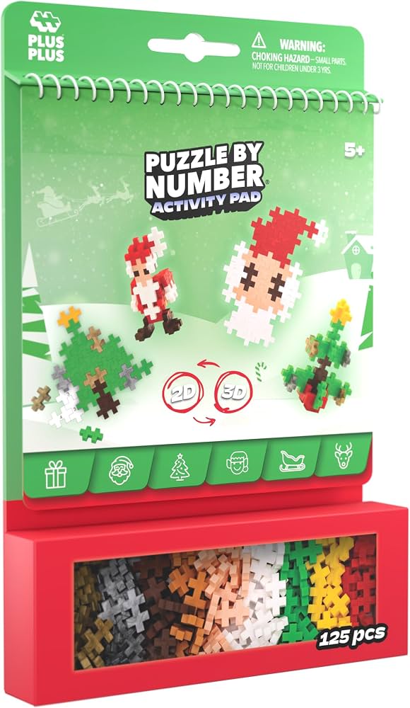 Plus Plus Puzzle by Number – Christmas (125 stuks)