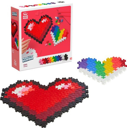 Bouwstenen - puzzle by number - hearts
