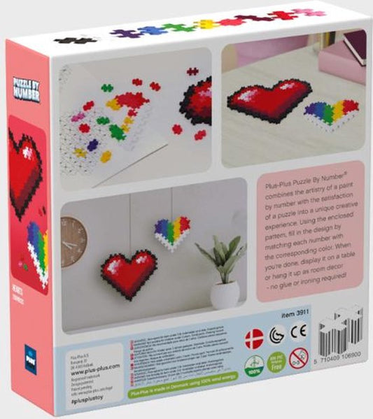 Bouwstenen - puzzle by number - hearts