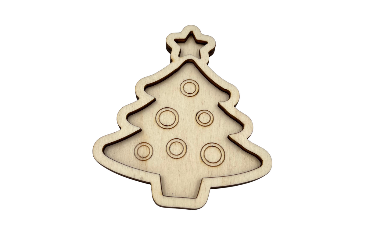 Houten Vulvormen kerst - 4 stuks