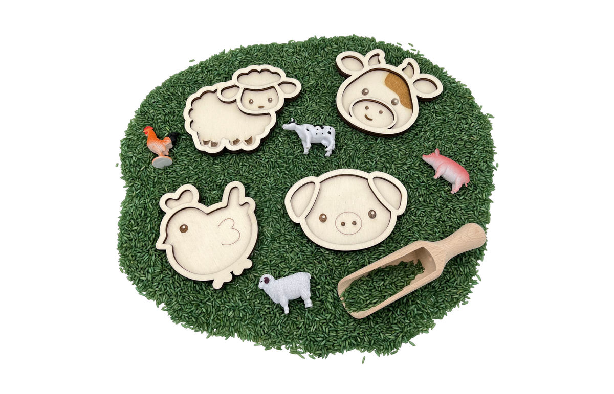 Playso vulvormen boerderijdieren 4 stuks