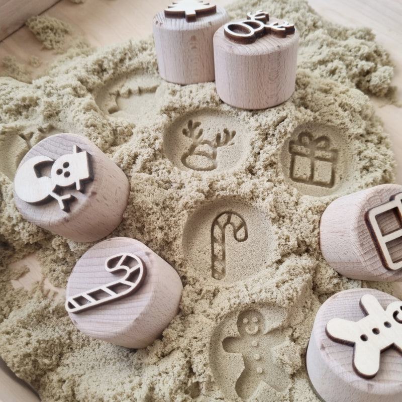 Kiddi houten stempelset kerst 6st