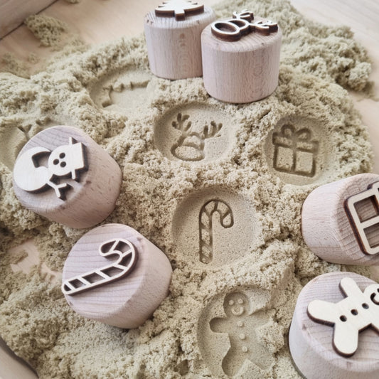 Kiddi houten stempelset kerst 6st