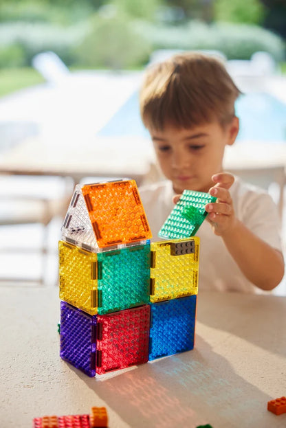 Cleverclixx - Magnetische Tegels Brick Tiles Intense | 16-delige Bouwset