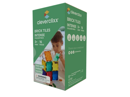 Cleverclixx - Magnetische Tegels Brick Tiles Intense | 16-delige Bouwset