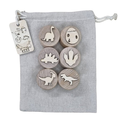 Kiddi Houten stempelset 6st Dino
