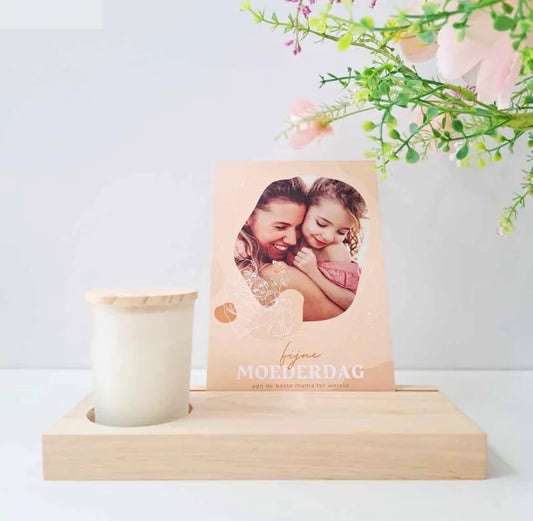 Houten fotohouder met extraatje
