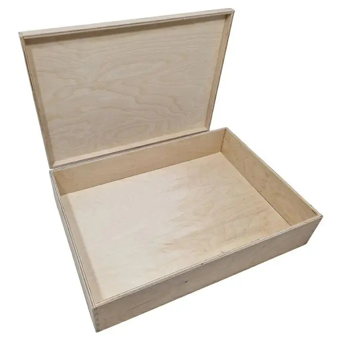 Houten speelbak met deksel hoog