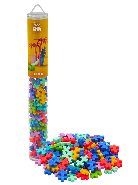 Bouwstenen, Tube tropical, 100 stuks - Plus Plus